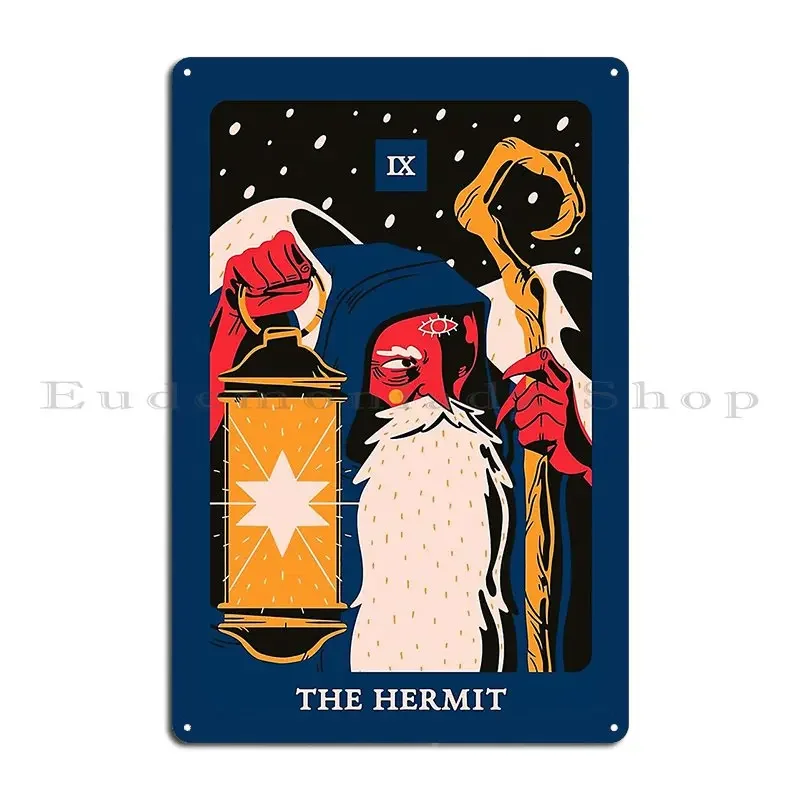 The Hermit Tarot Card Metal Sign Plaques Create Classic Wall Mural Cinema Wall Mural Tin Sign Poster