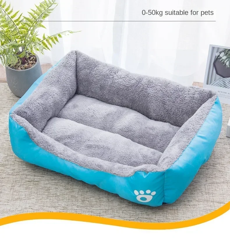 Pet Large Dog Bed Warm House Candy-colored Square Nest Pet Kennel For Small Medium Large Dogs Cat Puppy Plus Size Dog Baskets