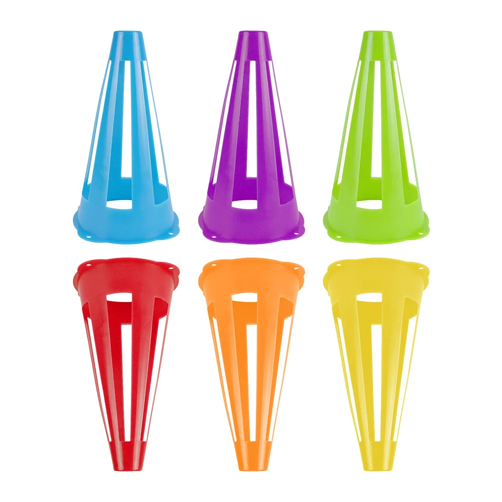 6Pcs Soccer Agility Marker Cones Windproof Training Obstacles for Speed Jumping Knee Lift Cardio Practice Outdoors
