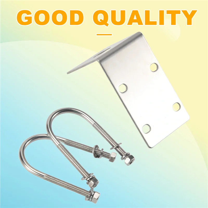 ABZW Stainless Steel Antenna Mount Bracket With U Style Bolts For Ham UHF VHF CB Cellular Trucker Antenna Use Accepted
