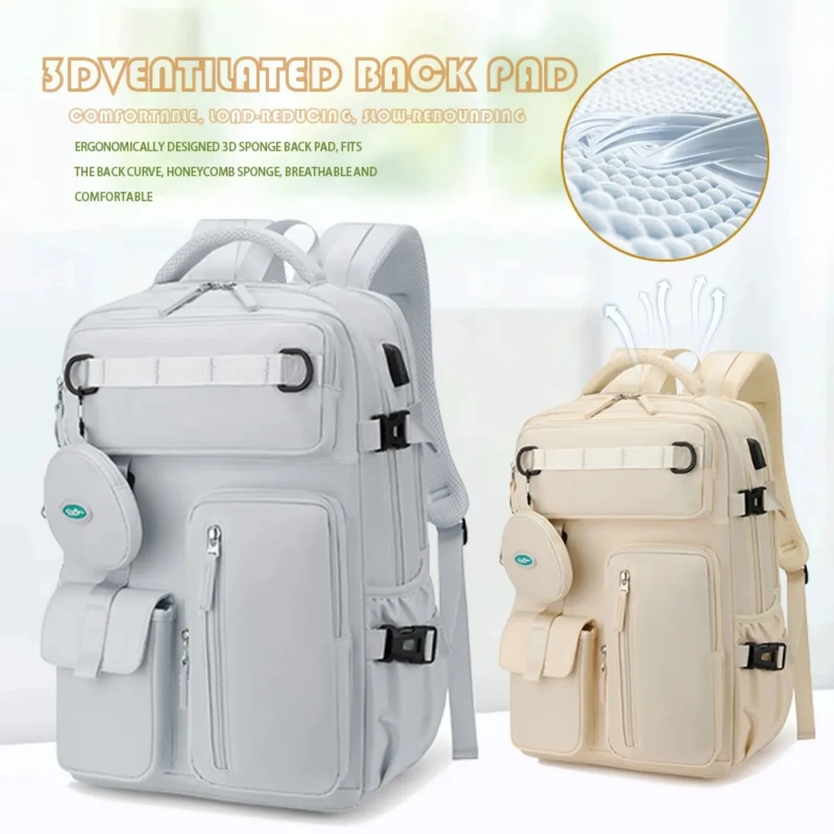 

Расширяемый дорожный рюкзак Weekender Рюкзак для ноутбука с USB-портом, карманом для обуви и карманами-органайзерами для женщин и мужчин