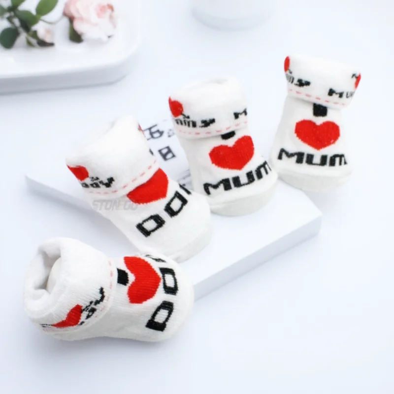 

Милые носки для новорожденных, хлопковые 1 пара, короткие носки для мамы и папы, для мальчиков и девочек 0-6 месяцев