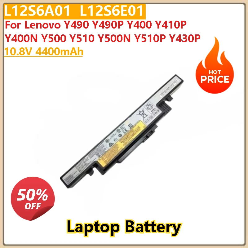 New High Quality 10.8V 4400mAh Laptop Battery L12S6A01 L12S6E01 For Lenovo Y490 Y490P Y400 Y500 Y510 Y500N Y510P Y430P Y410P