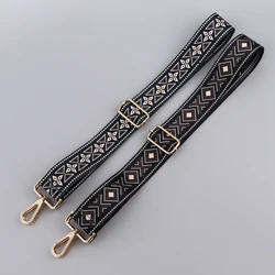 Fashion Women Bag Strap Retro Straps for Crossbody Messenger Shoulder Bag Accessories Black Adjustable Belts Handbag Straps