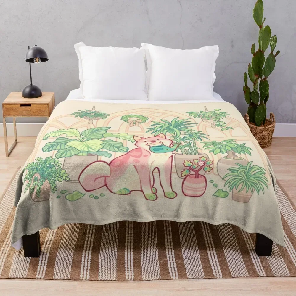 Green thumb shibakura Throw Blanket Cute Luxury St Retros Blankets