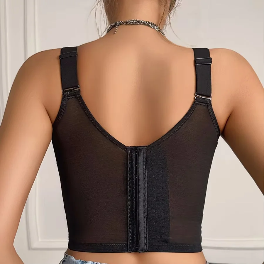 Plus Size Sexy Full Cup Womens Bodysuit Bra Wireless Underwear Long Nine-Button Reduce Side Breast Slim Fit Tops M L XL XXL