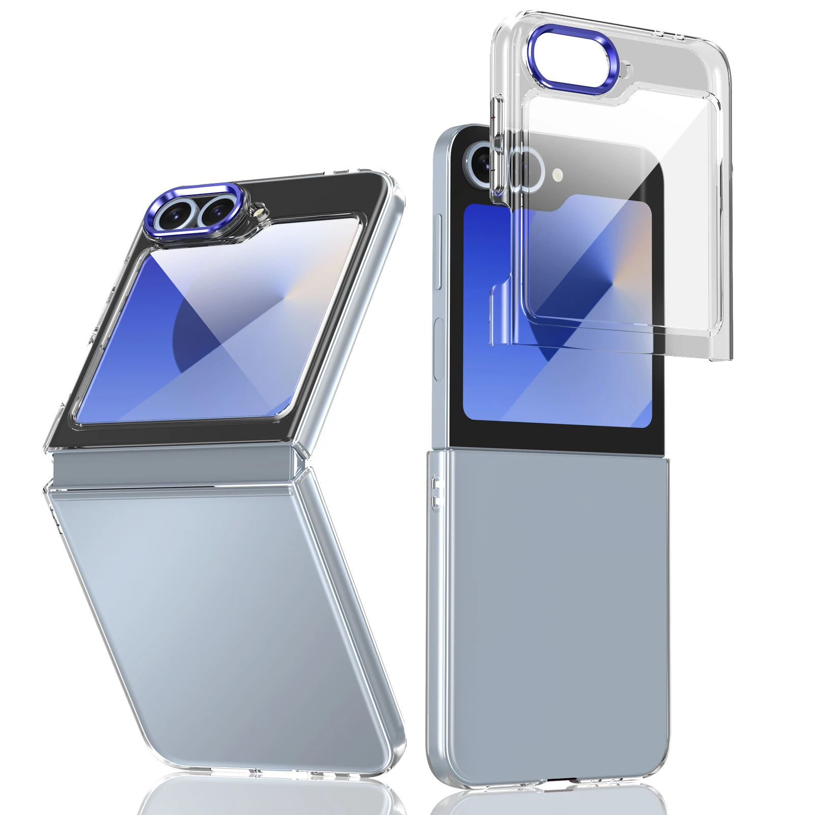 High Quality Ice Sense Phone Case For Samsung Galaxy Z Flip 6 5 4 Tempered Glass Full Protection Anti-scratch Cover