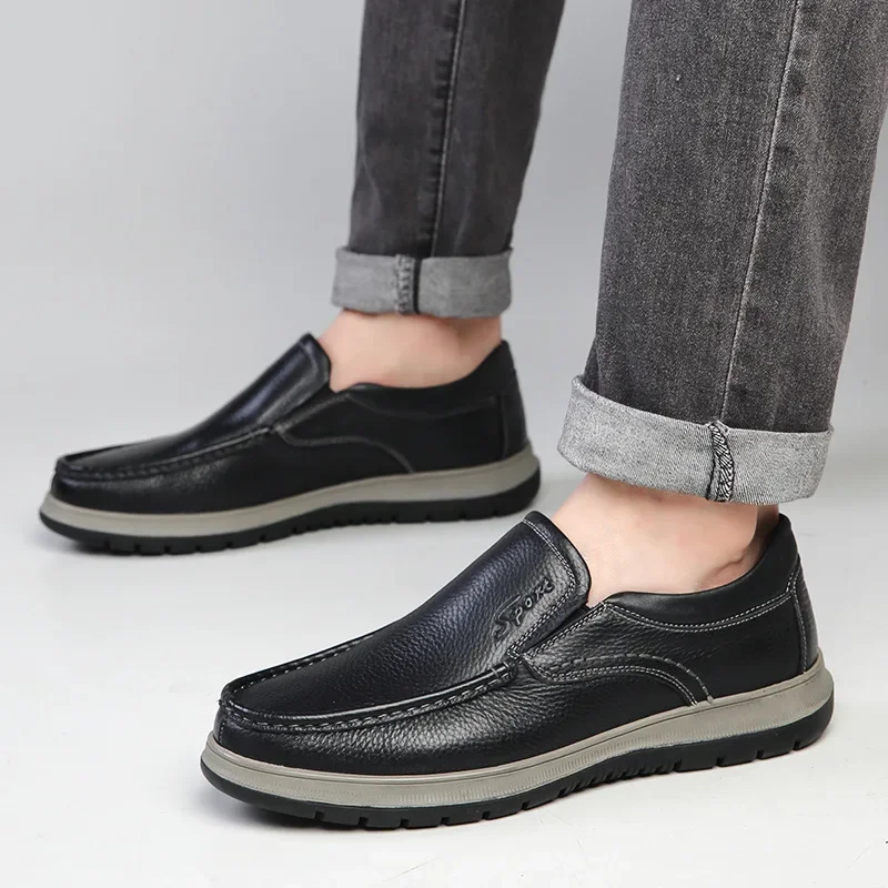 Cow Leather Shoes for Men Soft Sole Spring Autumn Men Loafers Fashion Casual Luxury Designer Shoes Male