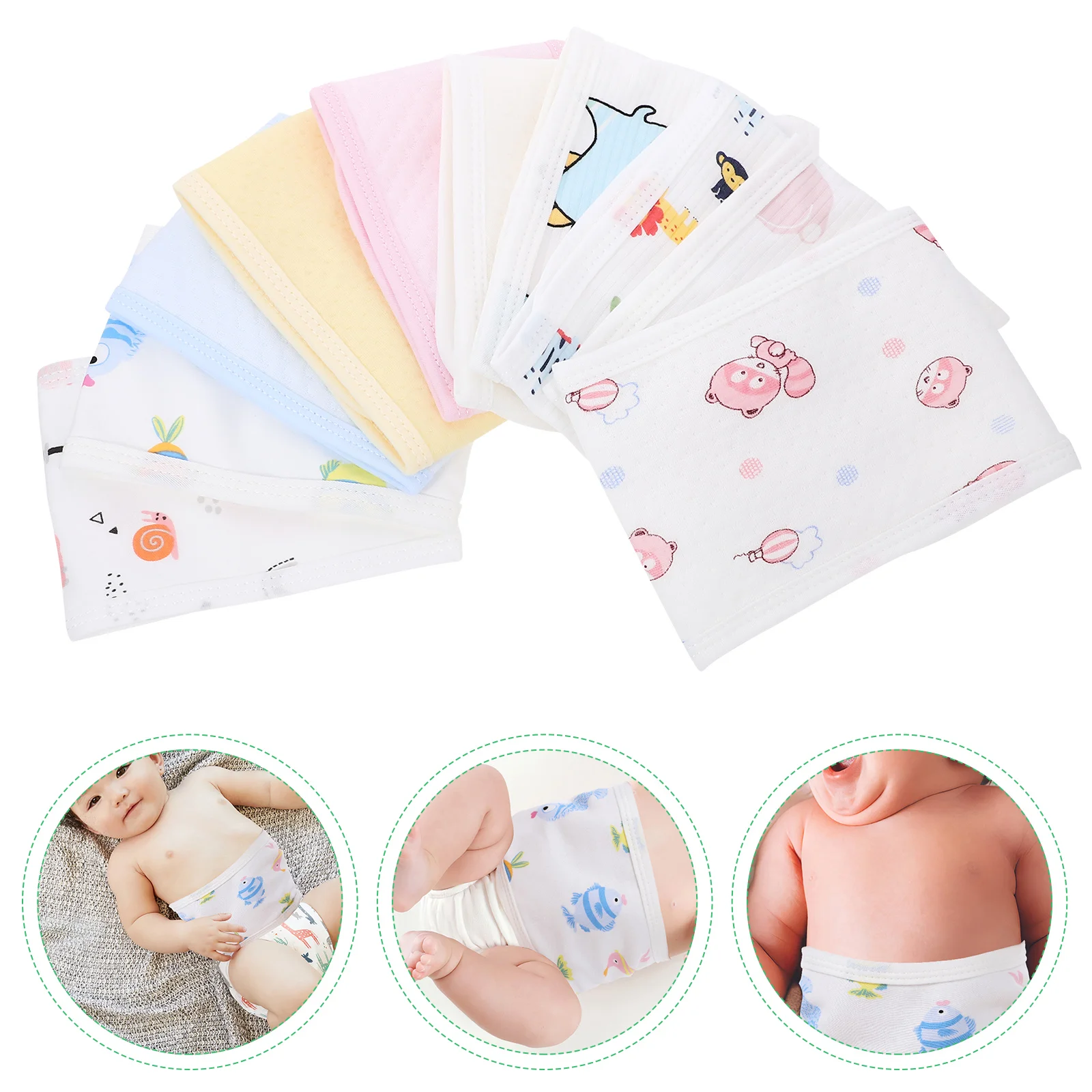 

10 Pcs Infant Umbilical Cord Newborn Belly Straps Navel Belt Belts Baby European and American Wraps