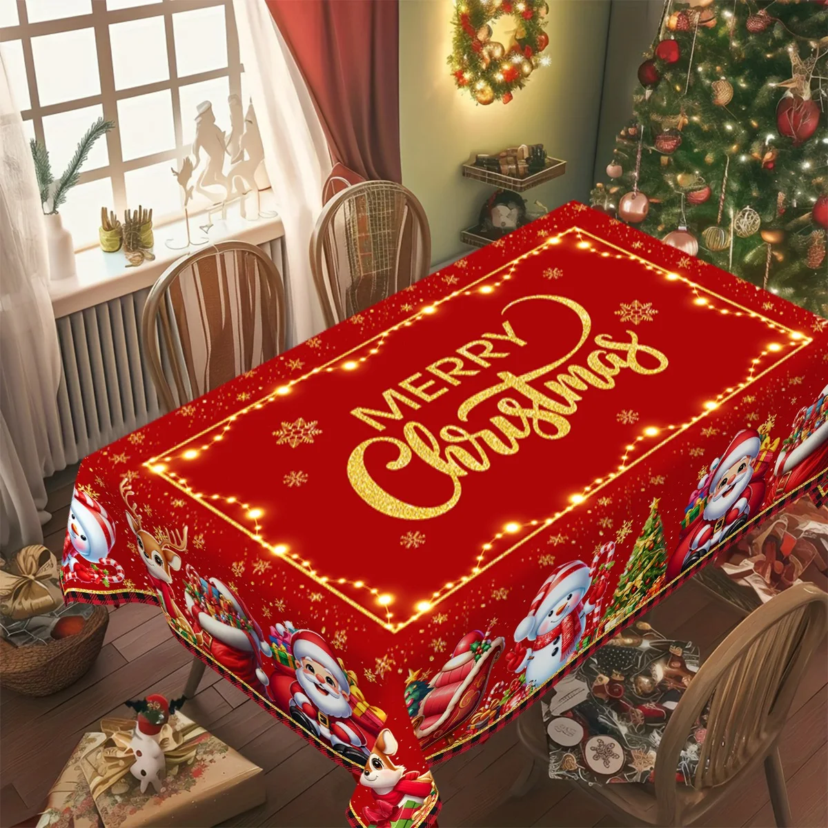عيد الميلاد سانتا كلوز مفرش المائدة عيد ميلاد سعيد الديكور للمنزل 2025 نافيداد كيرست نويل عيد الميلاد ديكور للطاولات السنة الجديدة 2026 هدية