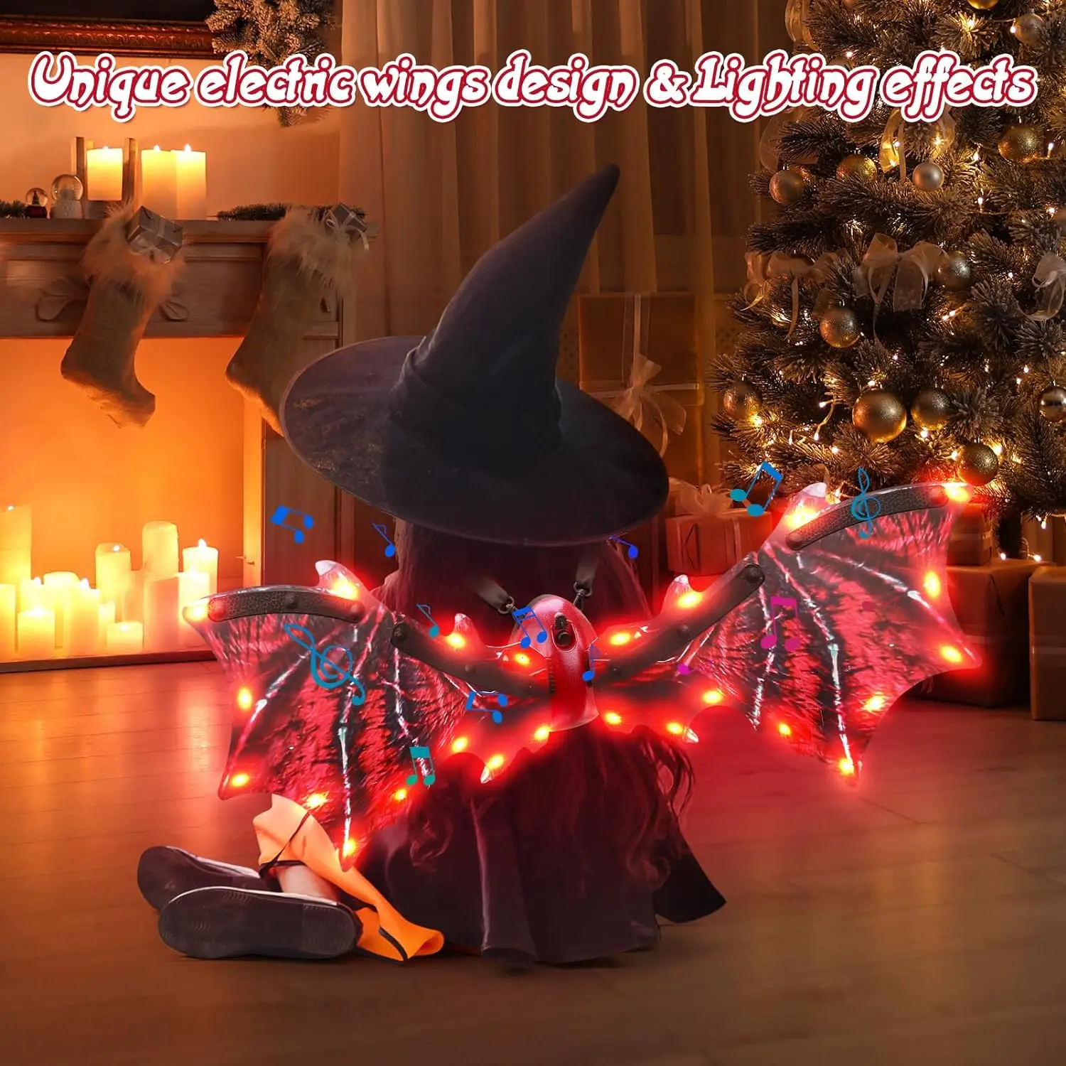 

Kids’ Halloween New Dinosaur Wings Costume Accessory Electric Butterfly Fairy Back Ornament For Children With Illuminating Wings