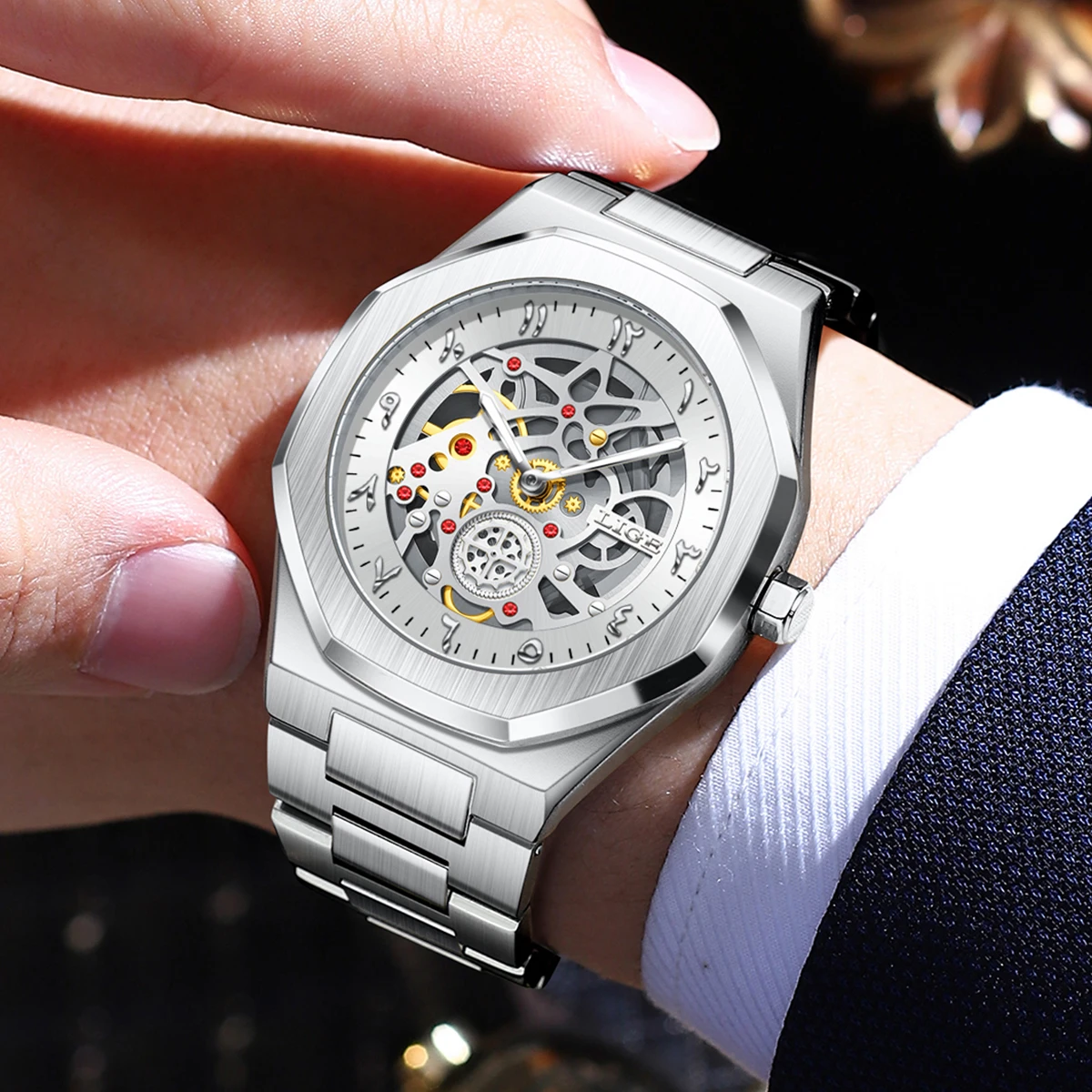 LIGE 2026 Men's watches fashion business quartz male watch luminous military watches men luxury mens wristwatch reloj hommes+BOX