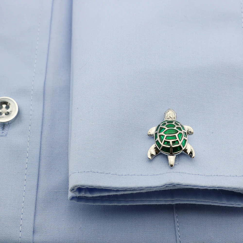 Turtle Cuff Links For Men Tortoise Design Quality Brass Material Green Color Cufflinks Wholesale&retail