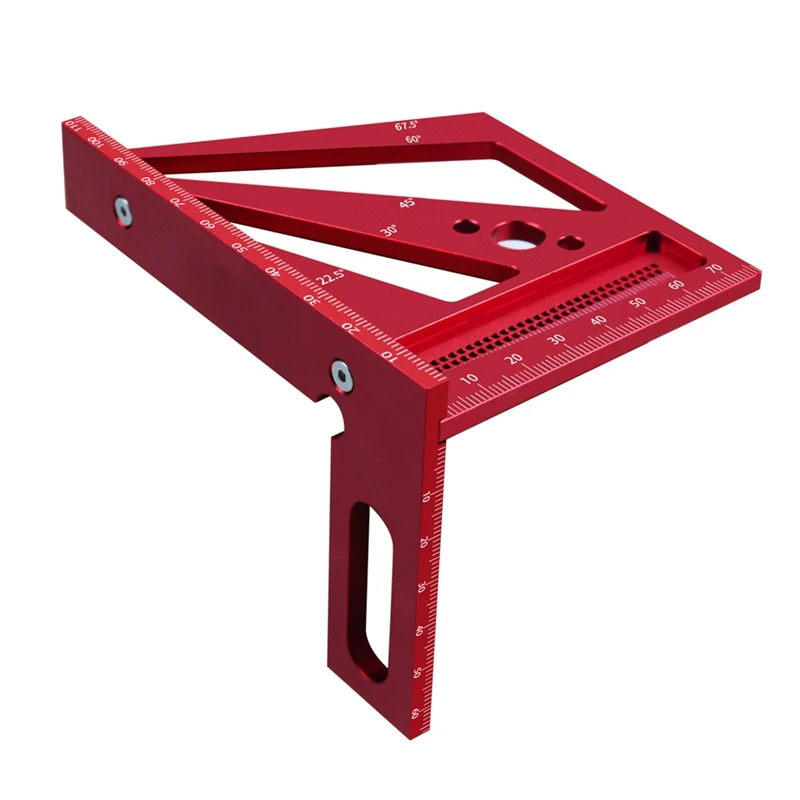 Goniometro con righello quadrato da 22.5/30/45/60/67.5/90 gradi, righello di misurazione 3D Multi-angolo, lavorazione del carpentiere in legno
