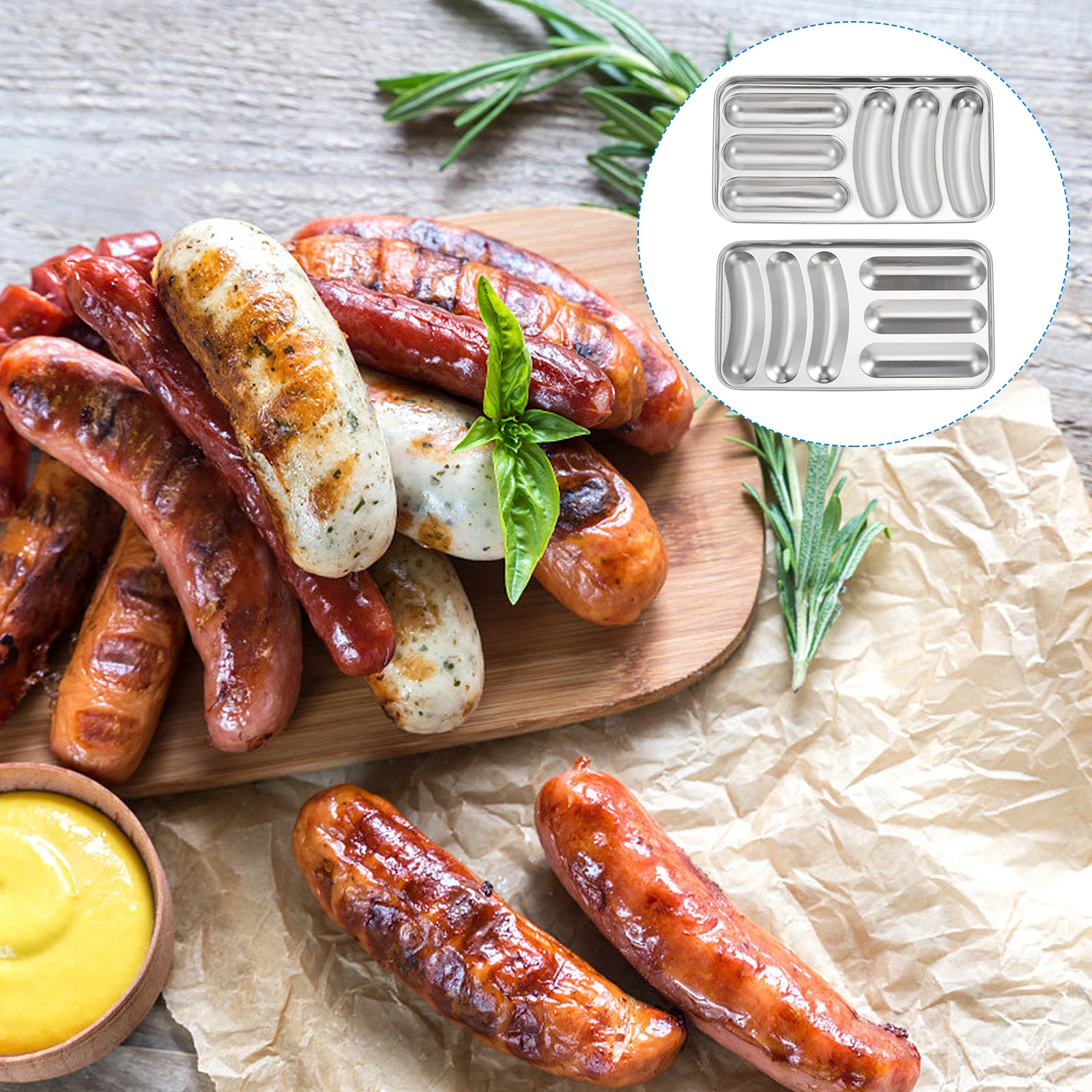 

1 Set Stainless Steel Sausage Mold Heat Resistant Baking Steaming Sausage Making Kit Family Use Hot Dog Roasting Kitchen