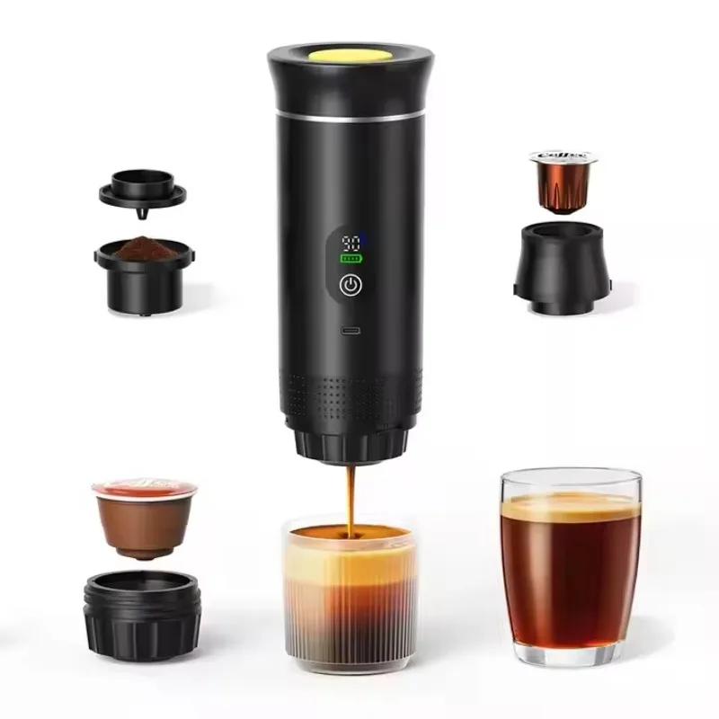 

Portable Coffee Maker With Self- Heating and LED Display Travel Capsule Coffee Espresso Machine Mini Cold Hot Brew Coffee Maker