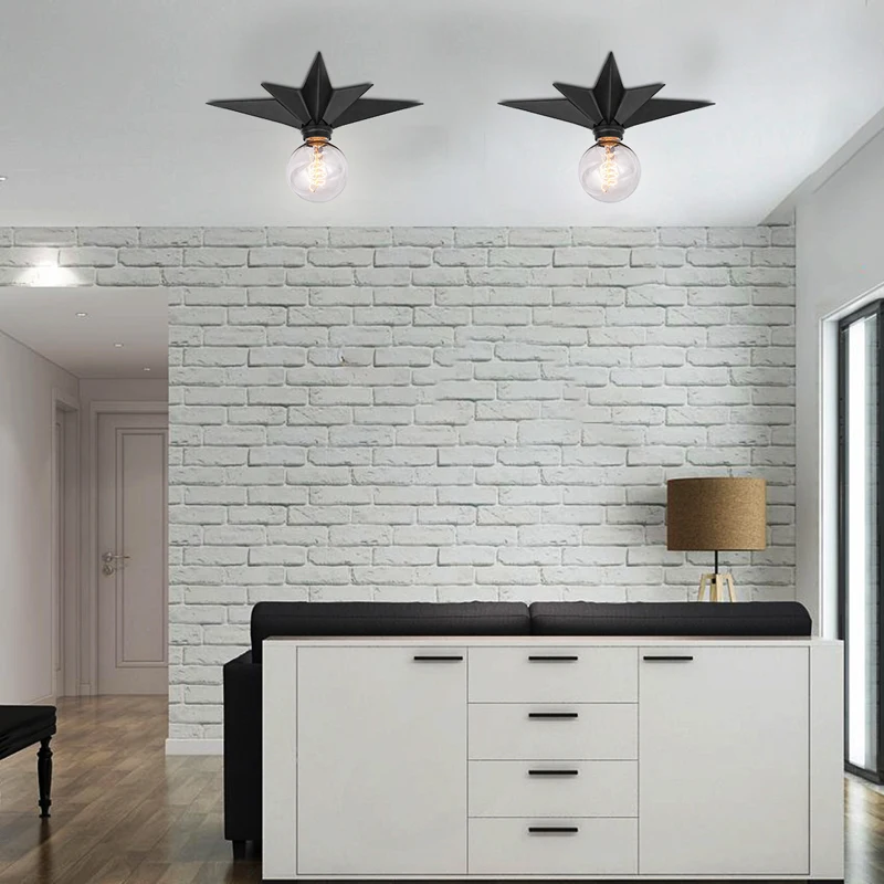 Retro Iron Wall Lamp Room Decor Corridor Ceiling Lights LED Entrance Lighting Fixtures Home Indoor Kitchen Suspension Luminaria