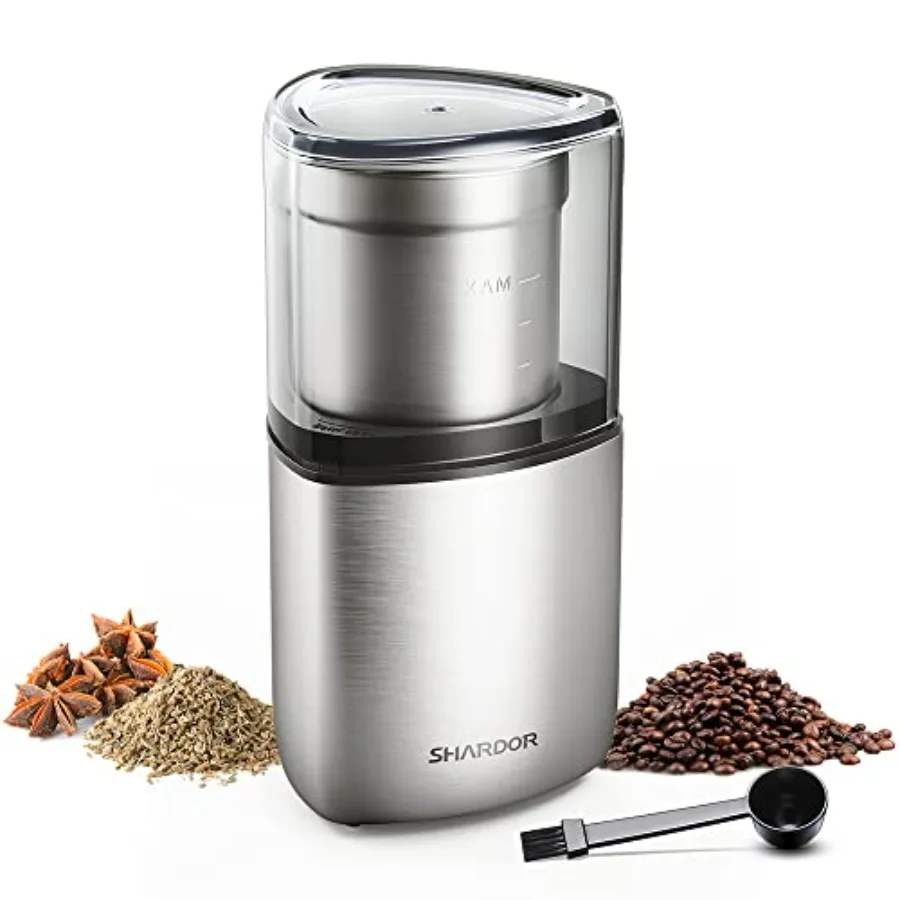 

Electric Coffee Bean Grinder, Spice Grinder, Removable with Stainless Steel Blade, Silver