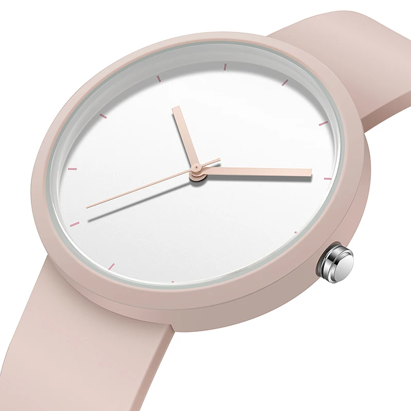 

Minimalism Watch For Women 41mm Case with PVD Finish Rubber Strap