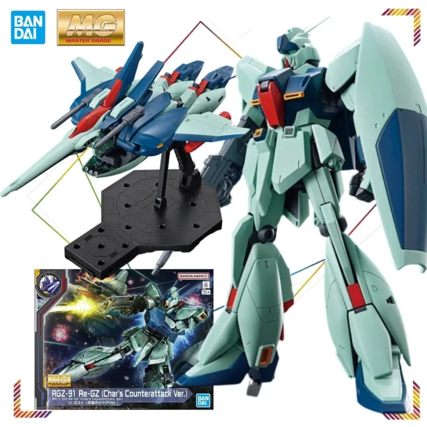 BANDAI MG RGZ-91 Re-GZ Action Figures Mobile Suit Gundam Char's Counterattack Anime Collection Model Gift Toy