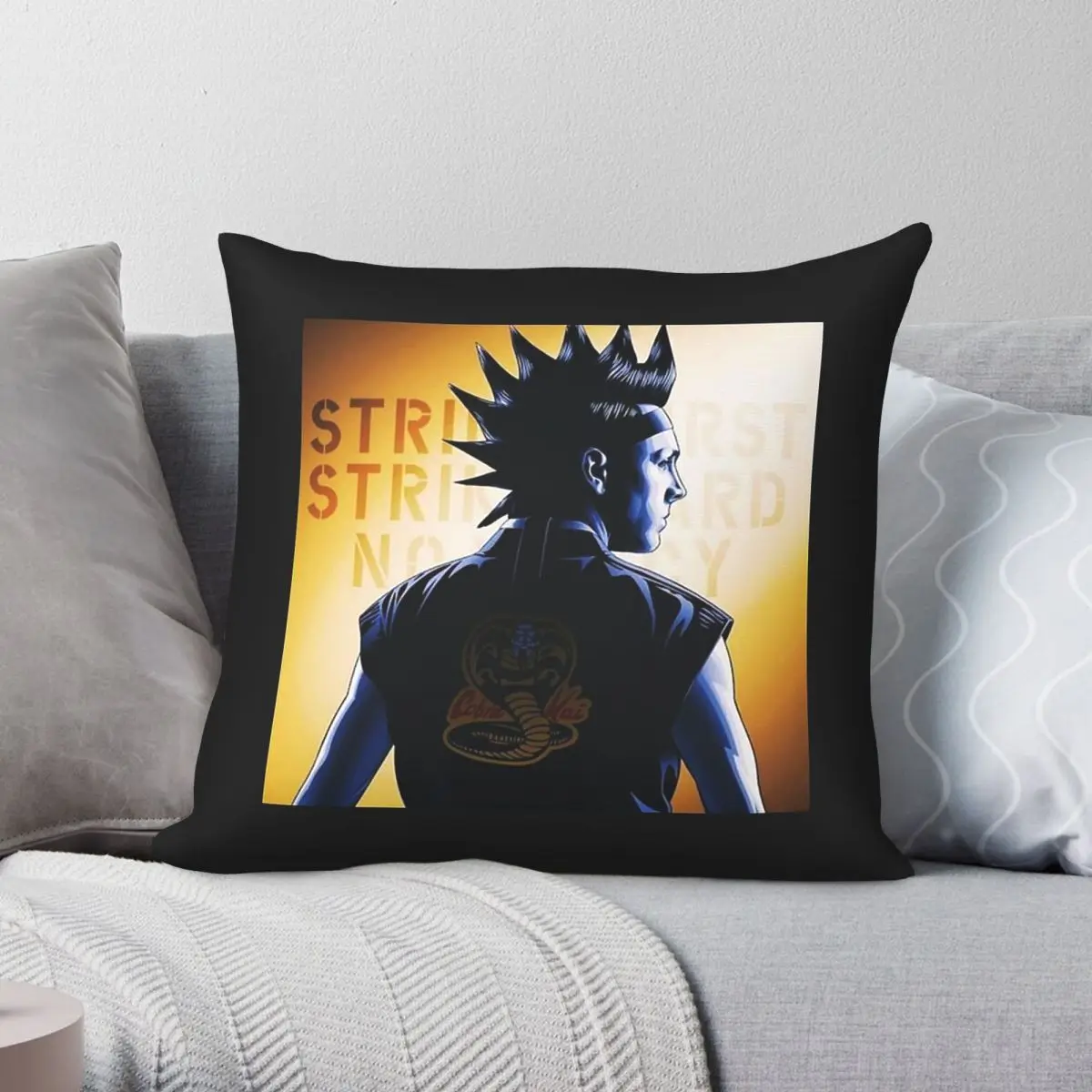 Funda de almohada Cobra Kai Eli Moskowitz Hawk, poliéster, lino, terciopelo, decoración creativa con cremallera, funda de cojín para sofá, 45x45