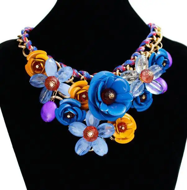 New Fashion Bohemian Flower Choker Necklace For Women Statement Colar Collier Valentine Party Weddings Flower Necklace Gift