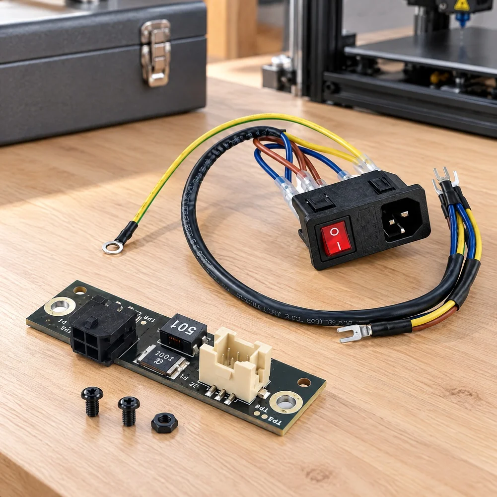2pcs Switch Socket Set With Colorful Cables And Connection Plate For X1 P1 For 3D Printer Parts Easy Installation