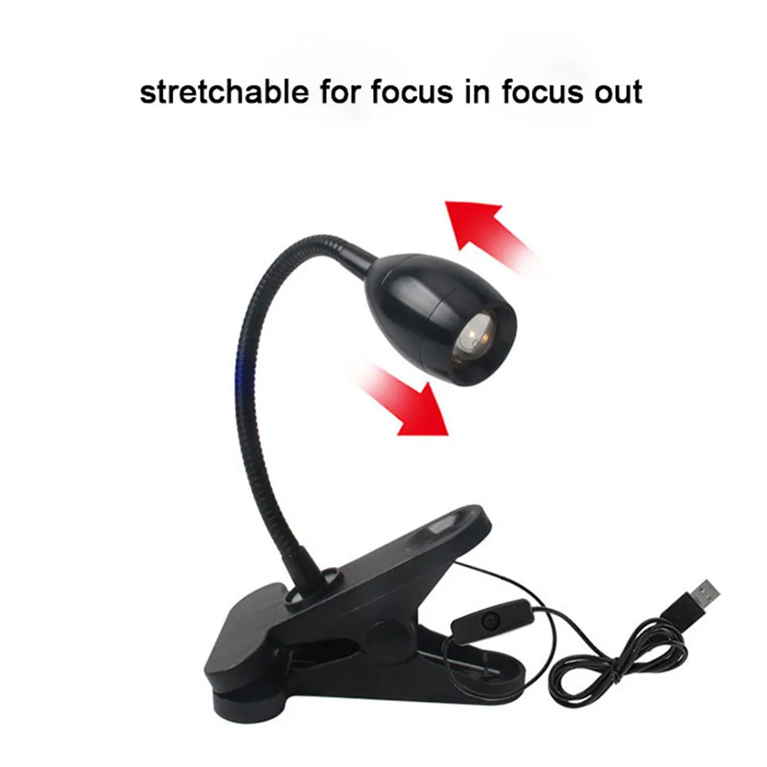 Portable LED Clip on USB Fishing Lights Focus in Focus out Zooming Night Fishing Lamp with blue or warm white output