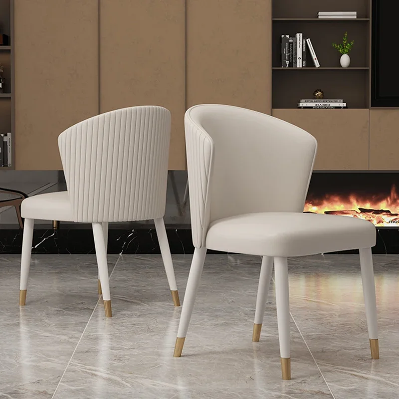 

Парикмахерская Бежевый Белый Стул Туалетный Салон Кожаный Металлический Стул Для Спальни Итальянский Роскошный Sillas De Comedor Мебель Для Дома