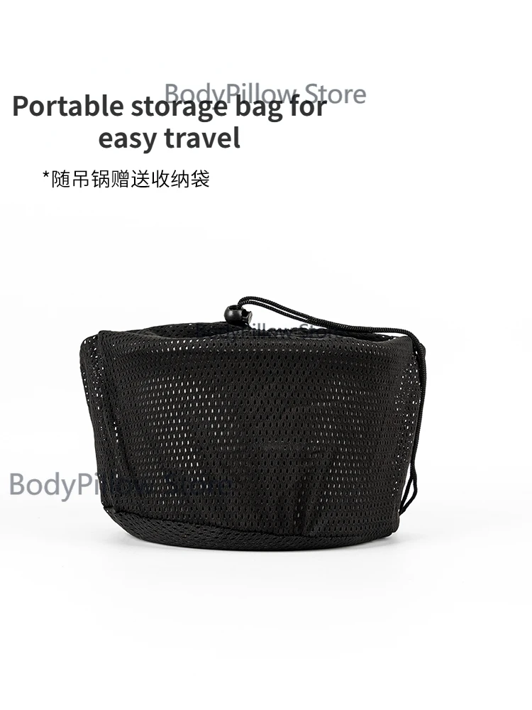 Outdoor Camping Picnic Field Portable Equipment Supplies 4L Large Capacity Deep Mouth Camp Pot