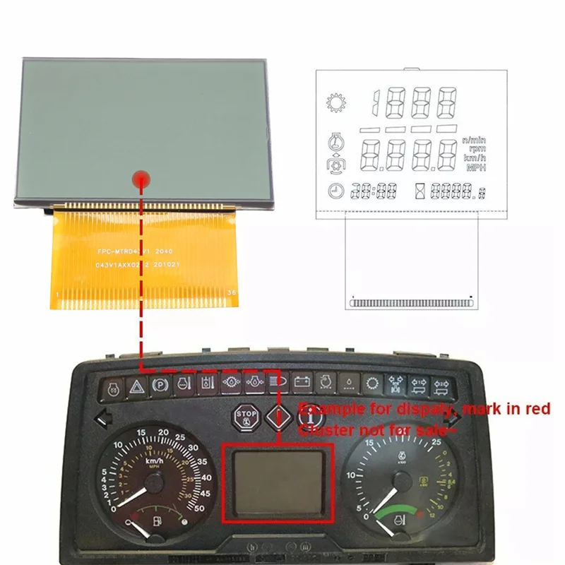 A19Q-LCD Display For John Deere Massey Ferguson Tractors Instrument Cluster Screen Repair Replacement