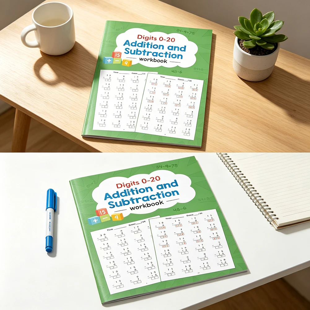 32pages/Set Math Practice Book For Kids Learning Addition Subtraction For Kids Maths Activity Workbook