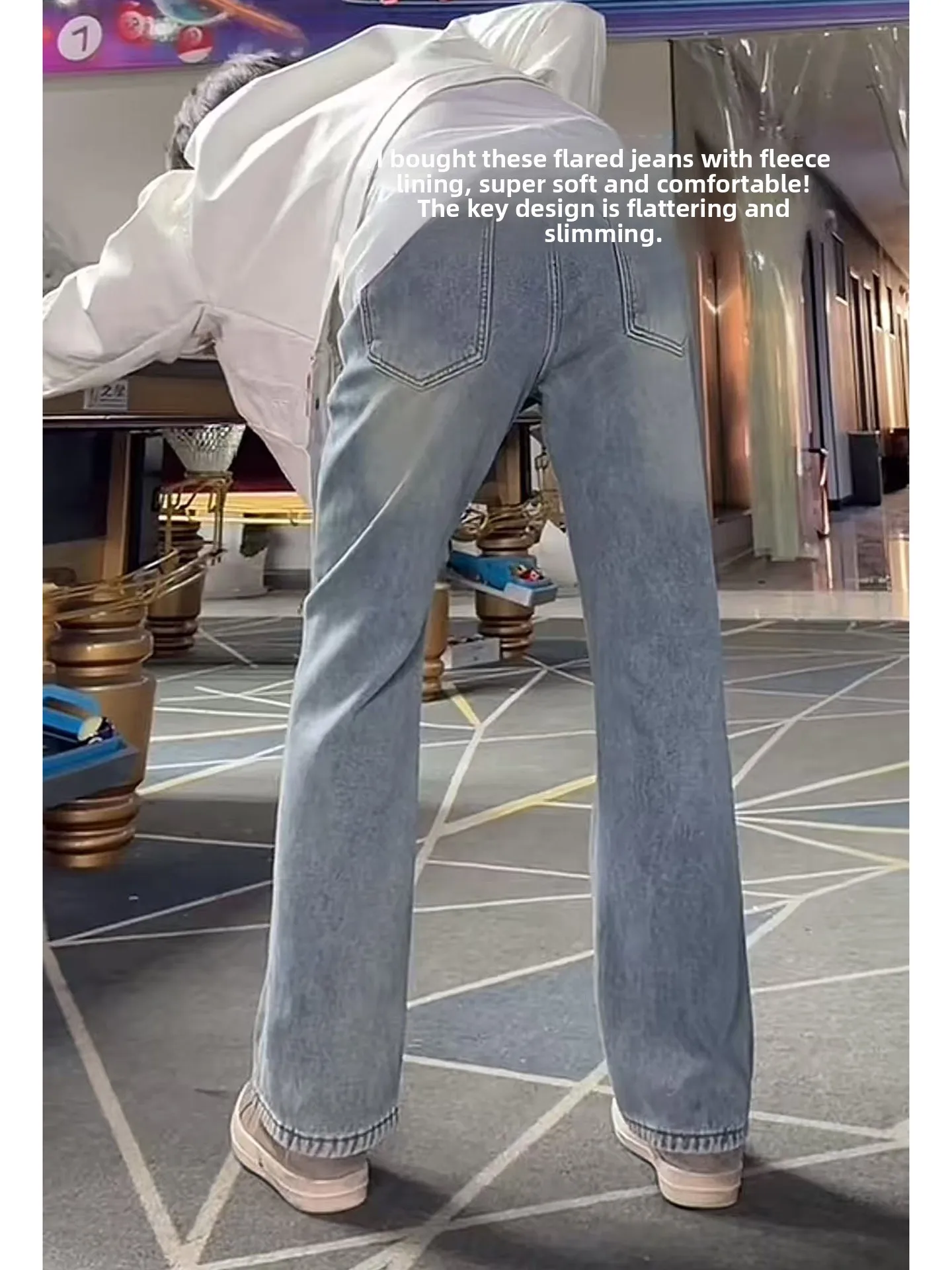 

Light Blue Men's Straight Leg Jeans High Street American Vibe Waed Knife Stretch Trousers Wear Resistant Daily Wear