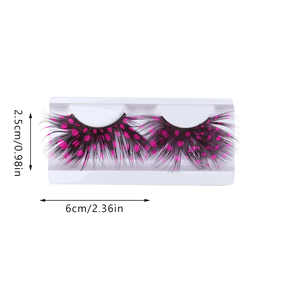 

2Pairs False Eyelashes Handmade Reusable Charming Colorful Eyelash For Party Halloween Costume Fashion Durable