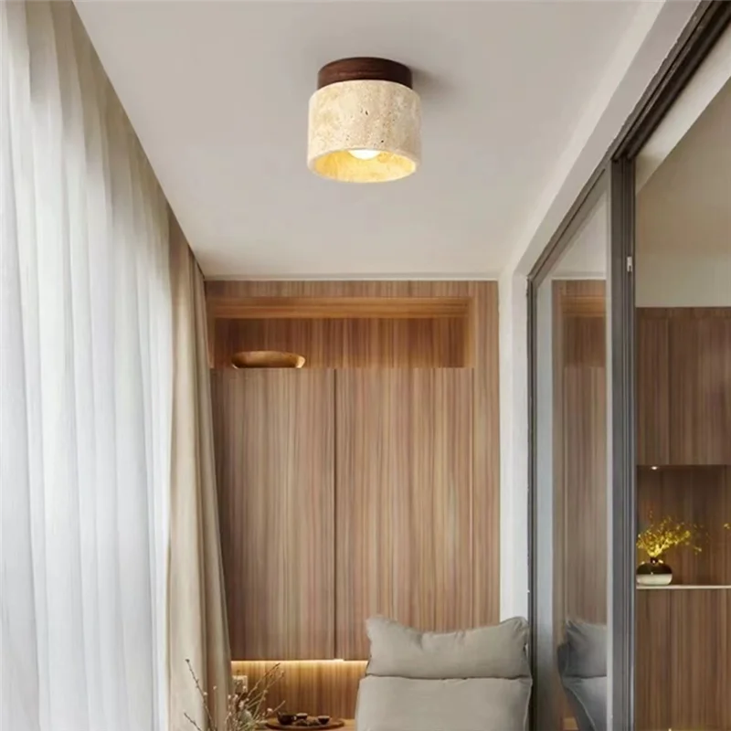 

COFA-Japanese Style Wabi-Sabi Wooden Ceiling Lamp E27 Warm Light For Kitchen Hallway Living Room Study Hall Tea Room