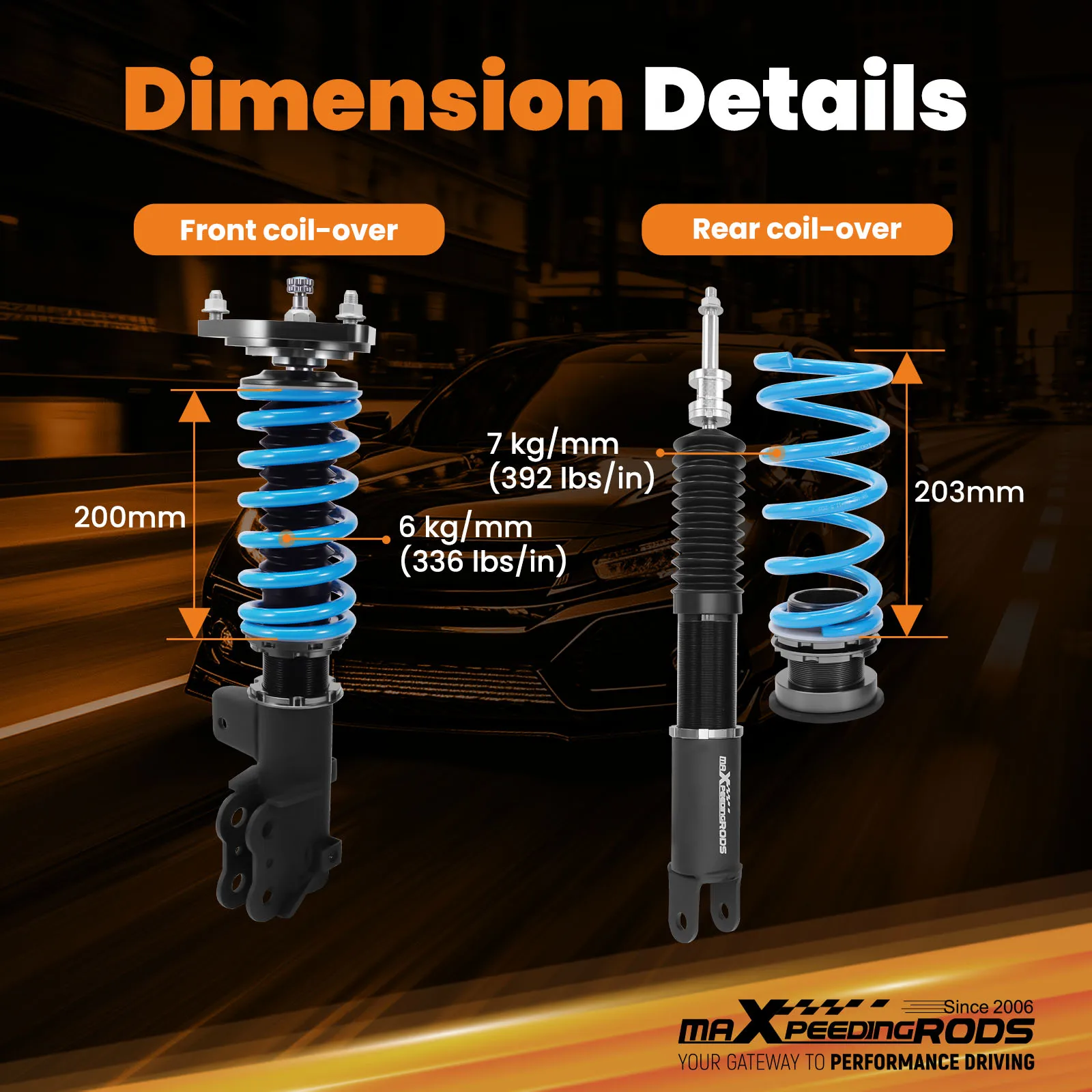 

Coilovers 24 Step Shocks Struts Kit for Hy undai Sonata YF 2011-2014