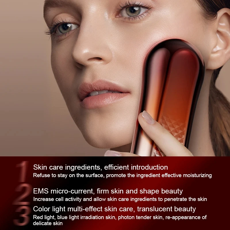 RF Skin Tightening Machine - 3-in-1 Anti-Aging Device with Microcurrent & Red Light Therapy for Wrinkles, Face Lifting & Skin Re