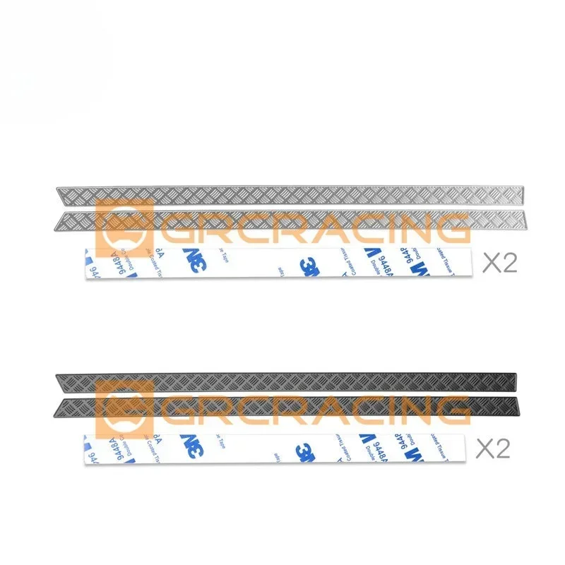 1/10 Side Skirt Skid Plates Metal Chequered Decorative Diamond Sheets for Trxs TRX4 Defender Body Shell Upgrade parts