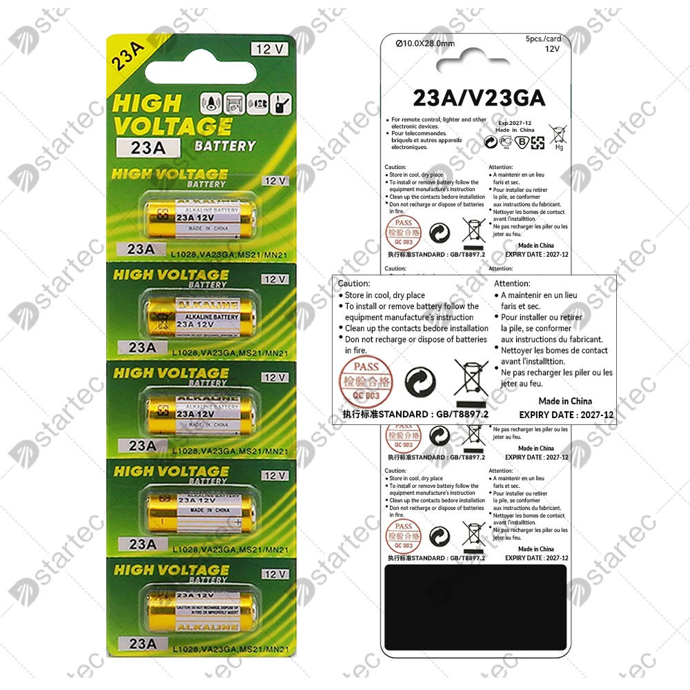 55mAh 23A 12V Batterie Giocattoli di Controllo Remoto Batteria Alcalina Primario L1028 21/23 A23 E23A K23A V23GA GP23A RV08 LRV08 23 un