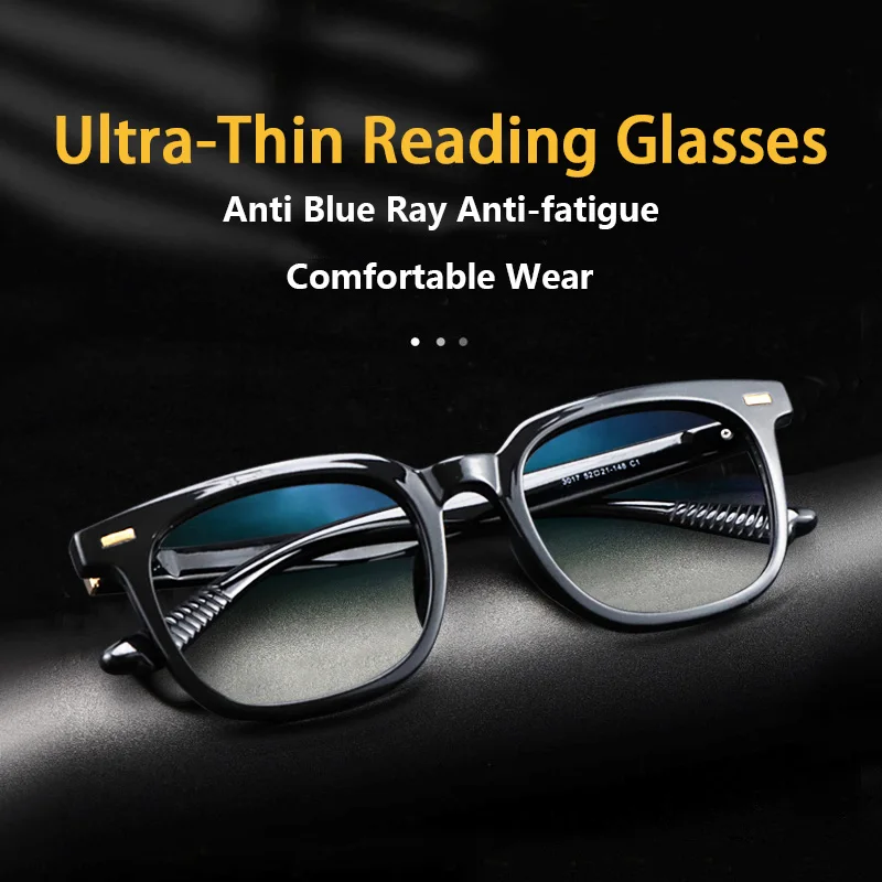 

Ultra-Thin Reading Glasses for Women and Men, High Quality TR90 Ultralight Eyeglasses Frame,Blue Light Blocking Readers