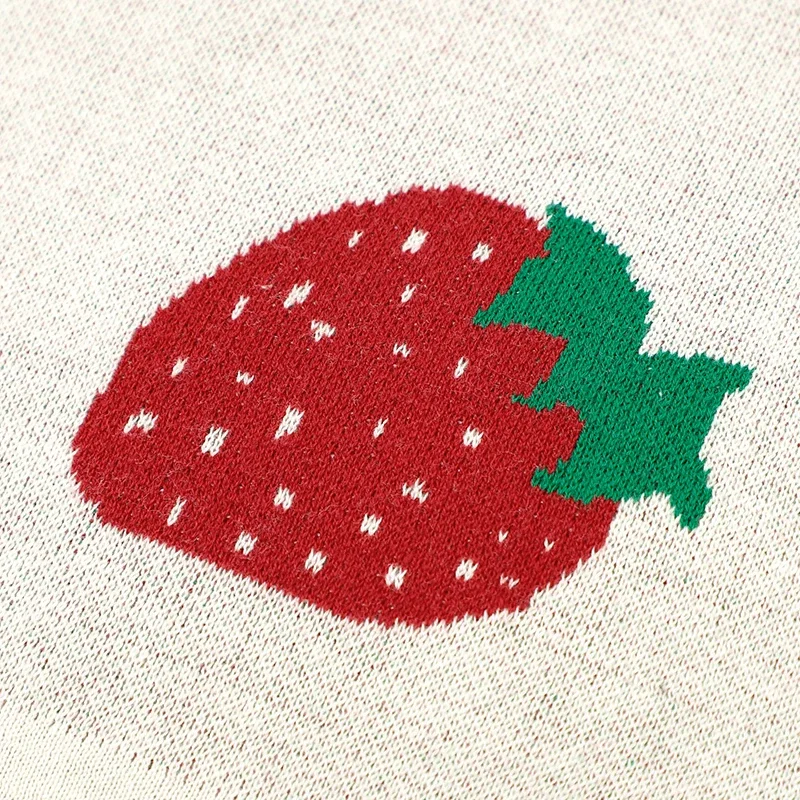 Coperte per bambini 100% cotone Plaid Knit biancheria da letto per neonato trapunta morbida Cute Strawberry passeggino per neonati fascia in ordito 100*80 CM