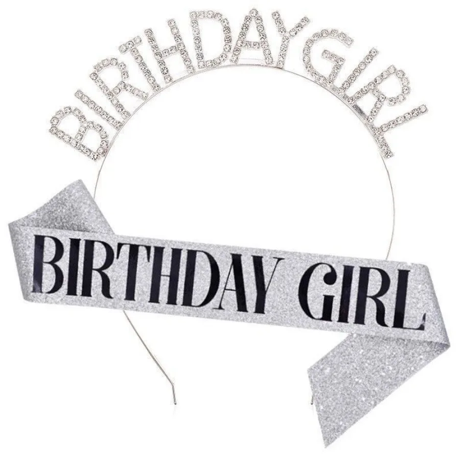 Birthday Girl Sash & Headband Set