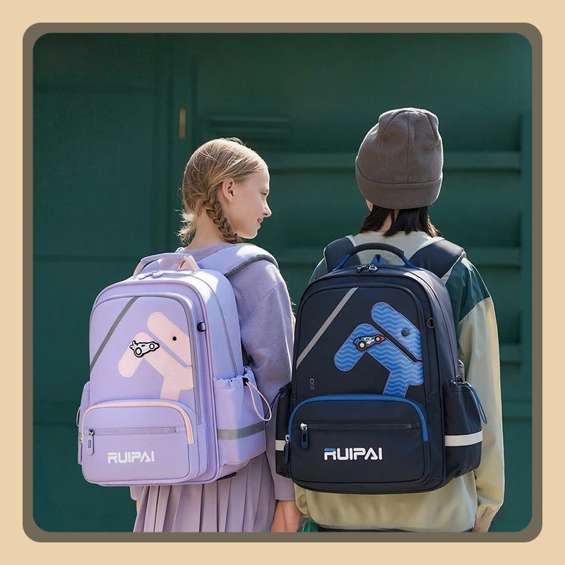 

New children's schoolbags for boys and girls, butterfly wing burden reduction and spine protection backpack.