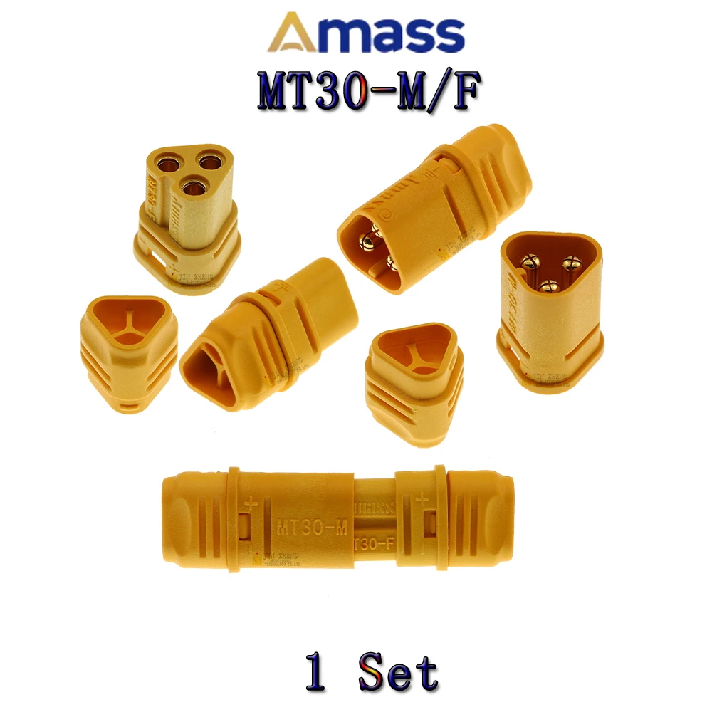 1 개/몫 Amass MT30-F/M T 모델 비행기 플러그 배터리 커넥터 세트 남성 여성 골드 도금 바나나 플러그 RC 부품에 대 한