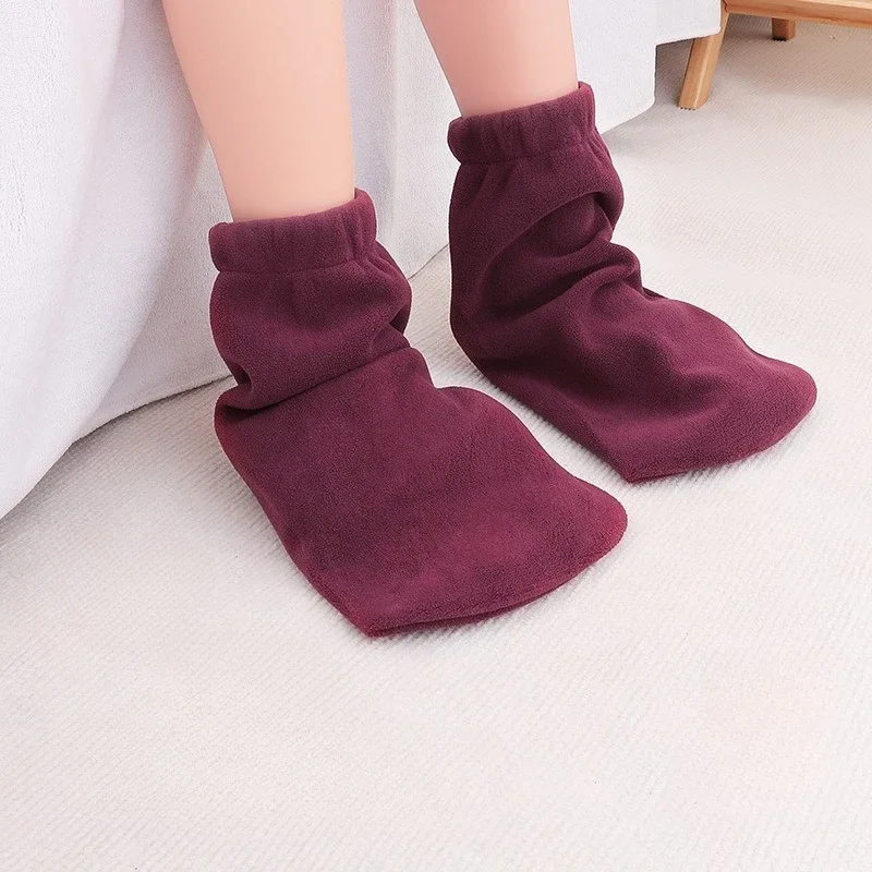 1 Pair Winter Warm and Loose Sleeping Socks for Men and Women Fleece Warm Foot Covers Sleeping Sock Foot Covers