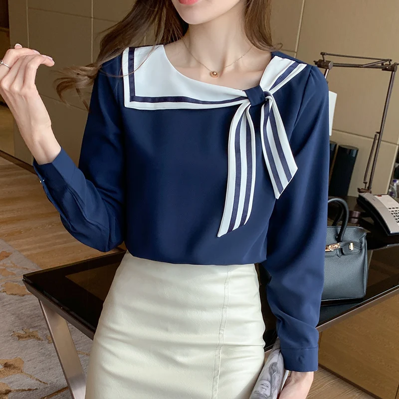 Cheap wholesale 2021 spring summer autumn new fashion casual chiffon women shirt woman female OL butterfly  Py1387