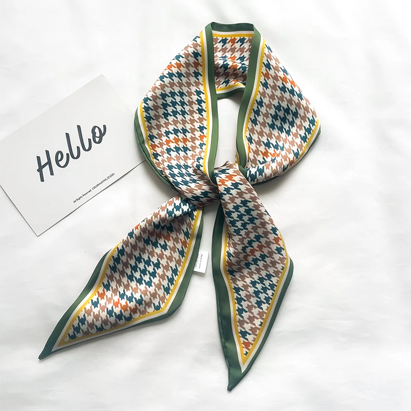 Женский клетчатый шелковый шарф Netie irt с галстуком-бабочкой, сумка, модная корейская сумка на весну, осень-зима, сезонное полиэфирное волокно