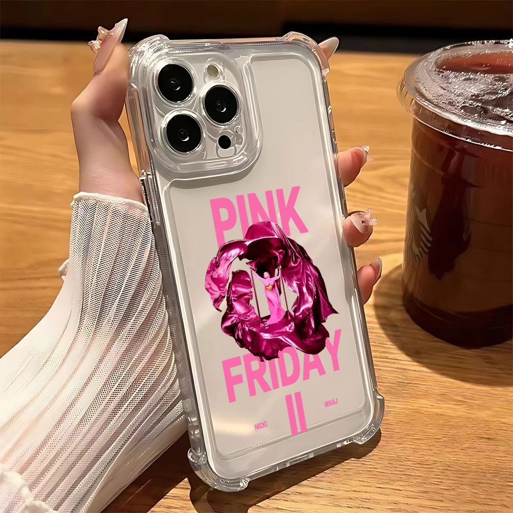 Nicki Minaj Rapper Pink Friday 2 Phone Case For iPhone 16 15 14 13 12 11 Mini Pro Max XR XSMax Plus Anti Fall Transparent Cover #5