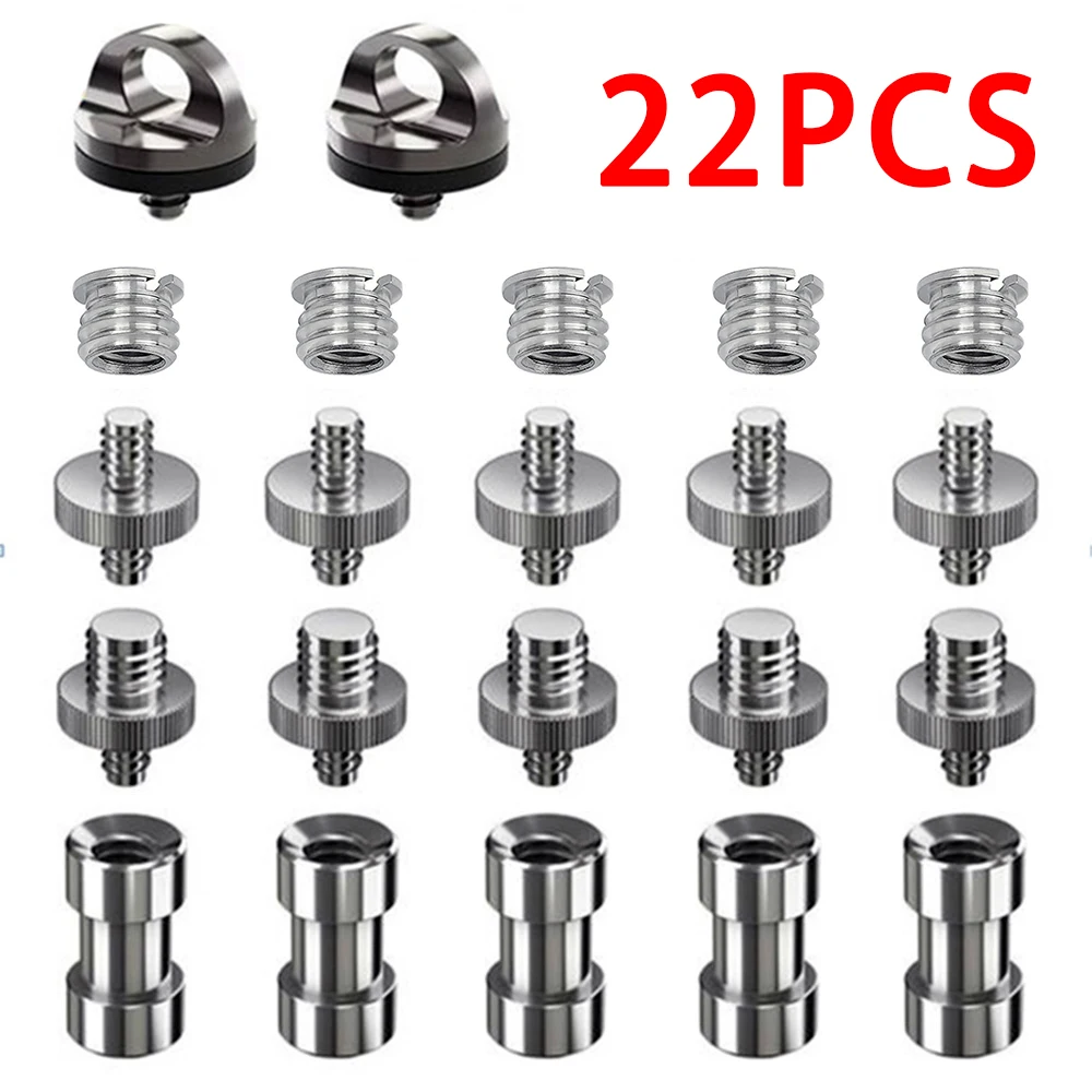 22pcs Camera Screw Mount Set 1/4 Inch and 3/8 Inch Converter Threaded Screws Adapter DSLR Camera/Tripod/Monopod/Ballhead/Flash L