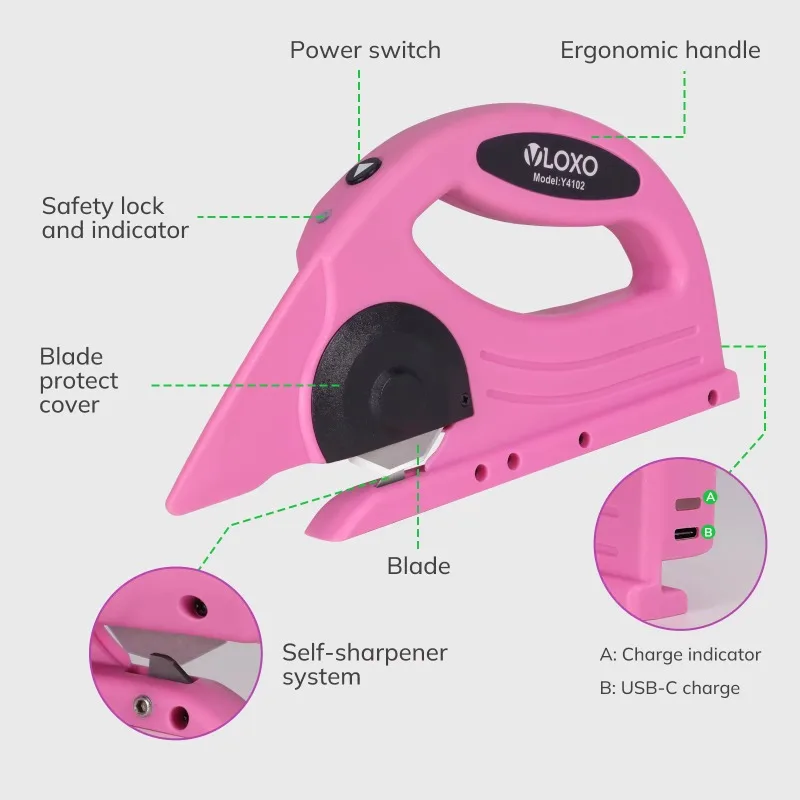 2026 Handheld Wireless Lithium Battery Carpet Cutter Textile Fabric Cutting Machine Leather Round Knife Electric Scissors